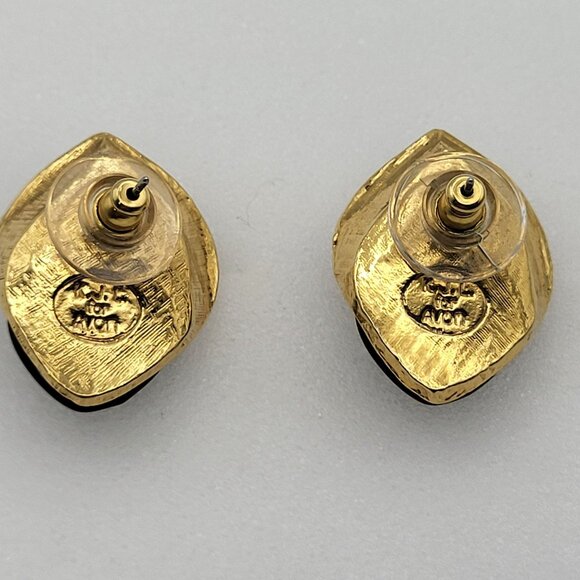 Kenneth J Lane Midnight Rose Black Clip-on Earrings KJL for Avon Clear Crystal - Picture 6 of 13